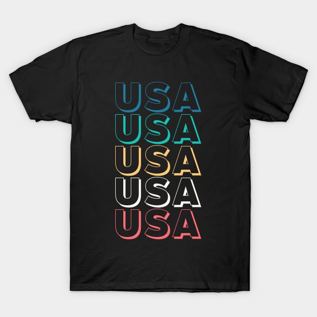 USA TRENDY ATHLETIC STYLE U.S.A INDEPENDENCE DAY 4TH JULY T T-Shirt by CoolFactorMerch